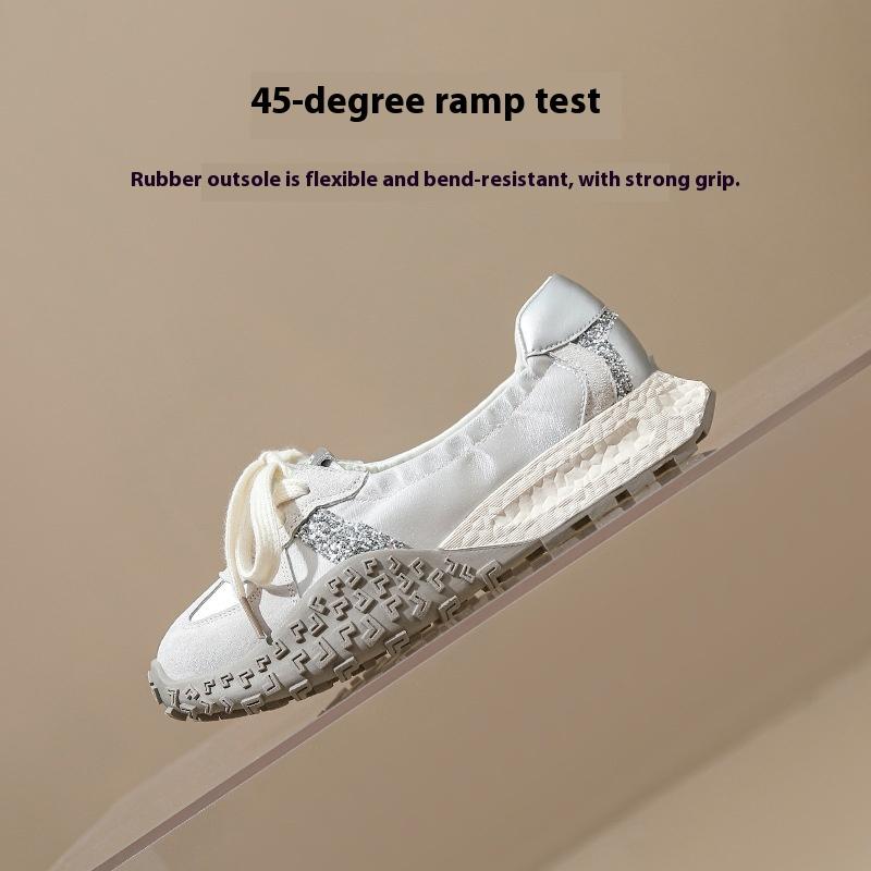 Pantofi sport casual de damă respirabili de primăvară și toamnă, la modă, versatili, cu talpă groasă și șireturi