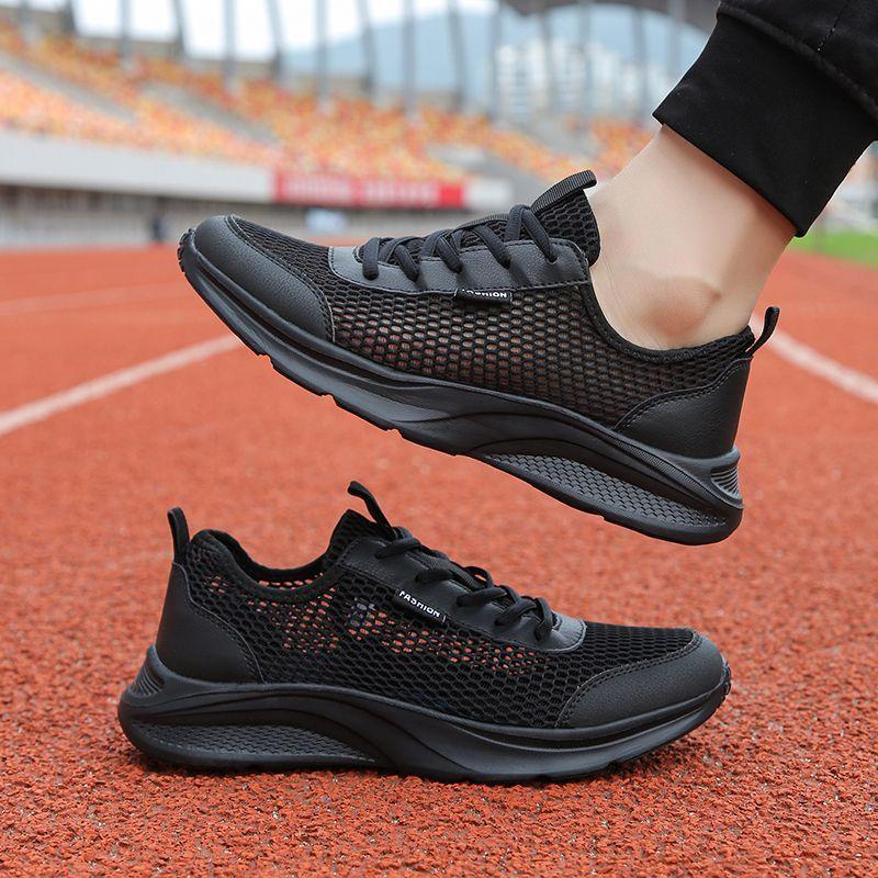 Breathable Running Sports Shoes for Men Hollow Mesh Upper Man Casual Sneaker Simple Trend 2025 Outdoor Jogging Shoe in Promotion