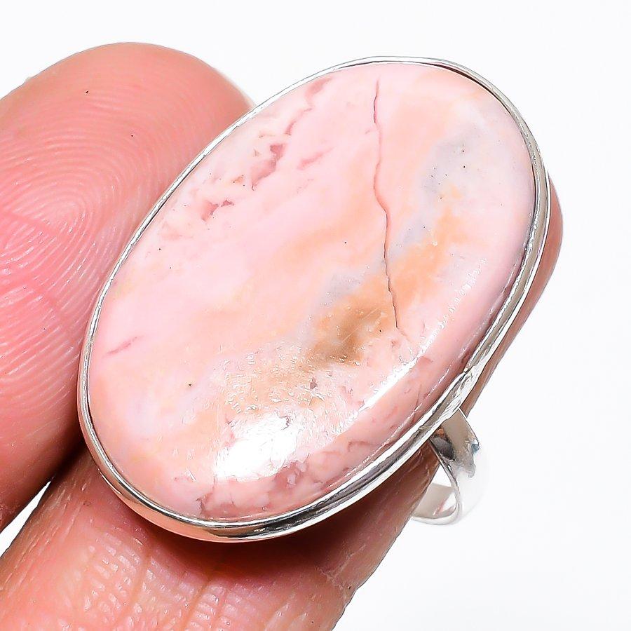 Natural Rhodochrosite Gemstone 925 Sterling Silver Jewelry Ring Size 9 C2j30