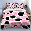 Pink and Black Cow Print Bedding Bedding Duvet Cover Set Duvet Cover Pillowcases (1 * Duvet Cover 2 * Pillowcases, without duvet insert)