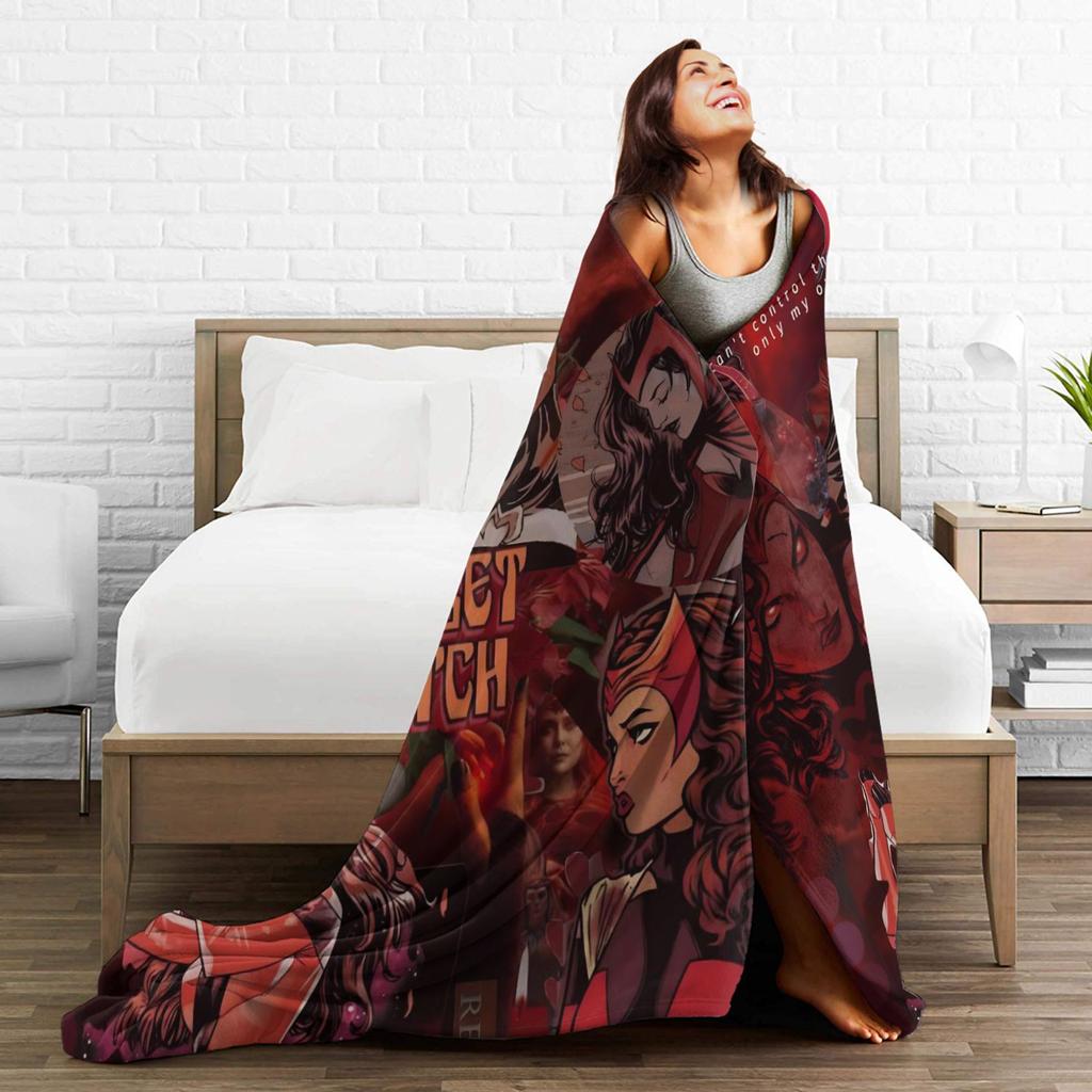 Scarlet Witch Flannel Blanket Soft Bedding Throws for Living Room Camping Funny Bedspread Sofa Bed Cover