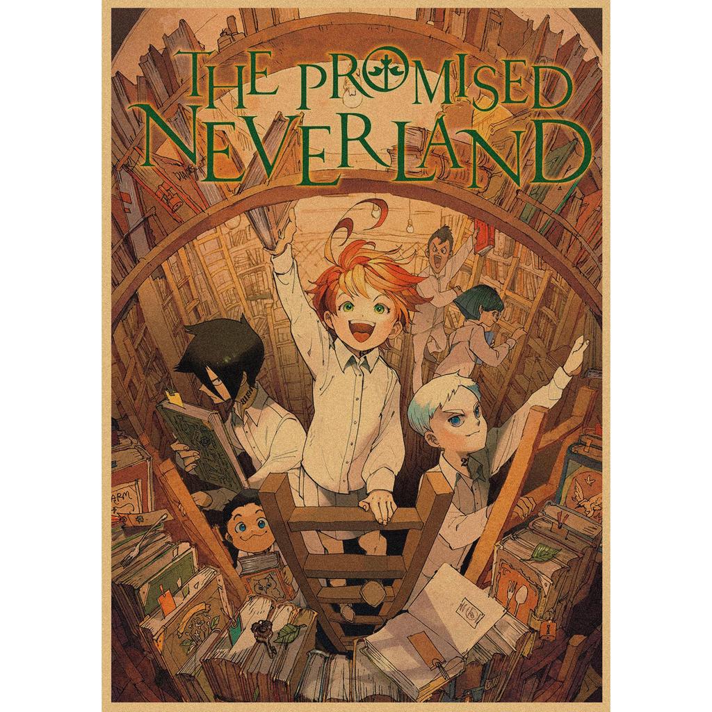 The Promised Neverland Anime Retro Kraft Paper Poster - Decorative Wall Art
