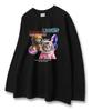 UNION GARMENTS Space Cat Loose Fit Long Sleeve T-Shirt Black [Basic Or Ribbed]