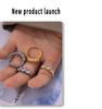 Elegant French Minimalist Gold-Plated Titanium Ring Set with Cubic Zirconia