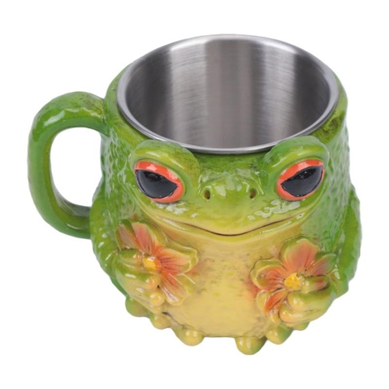Elegant Frogs And Florals Designs Ceramic Coffee Mug Drinking Cup For Home Offices Use With Comfortable Handle