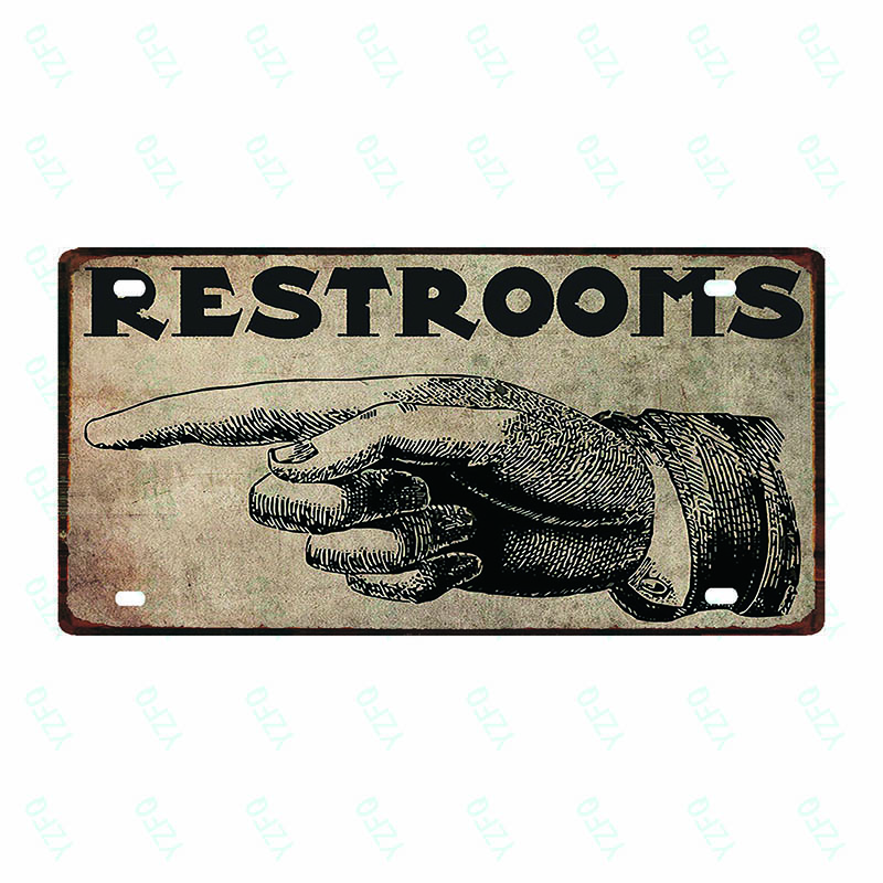 No Smoking Wifi Exit Toilet Indication Sign Tin Plate Vintage Metal Sign For Shop Bar Home Decor Poster Customizable DC0057A