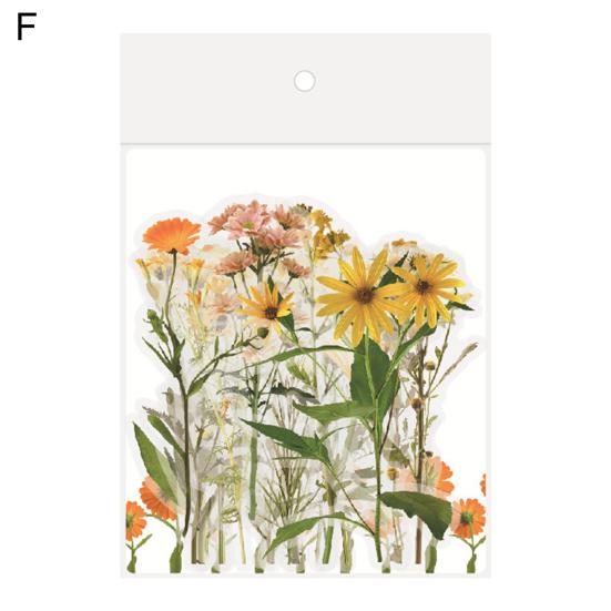 

40 шт./пакет, привлекательная наклейка для скрапбукинга, легко носить с собой, ПЭТ с цветочным принтом, водостойкая наклейка для дневника для дома F