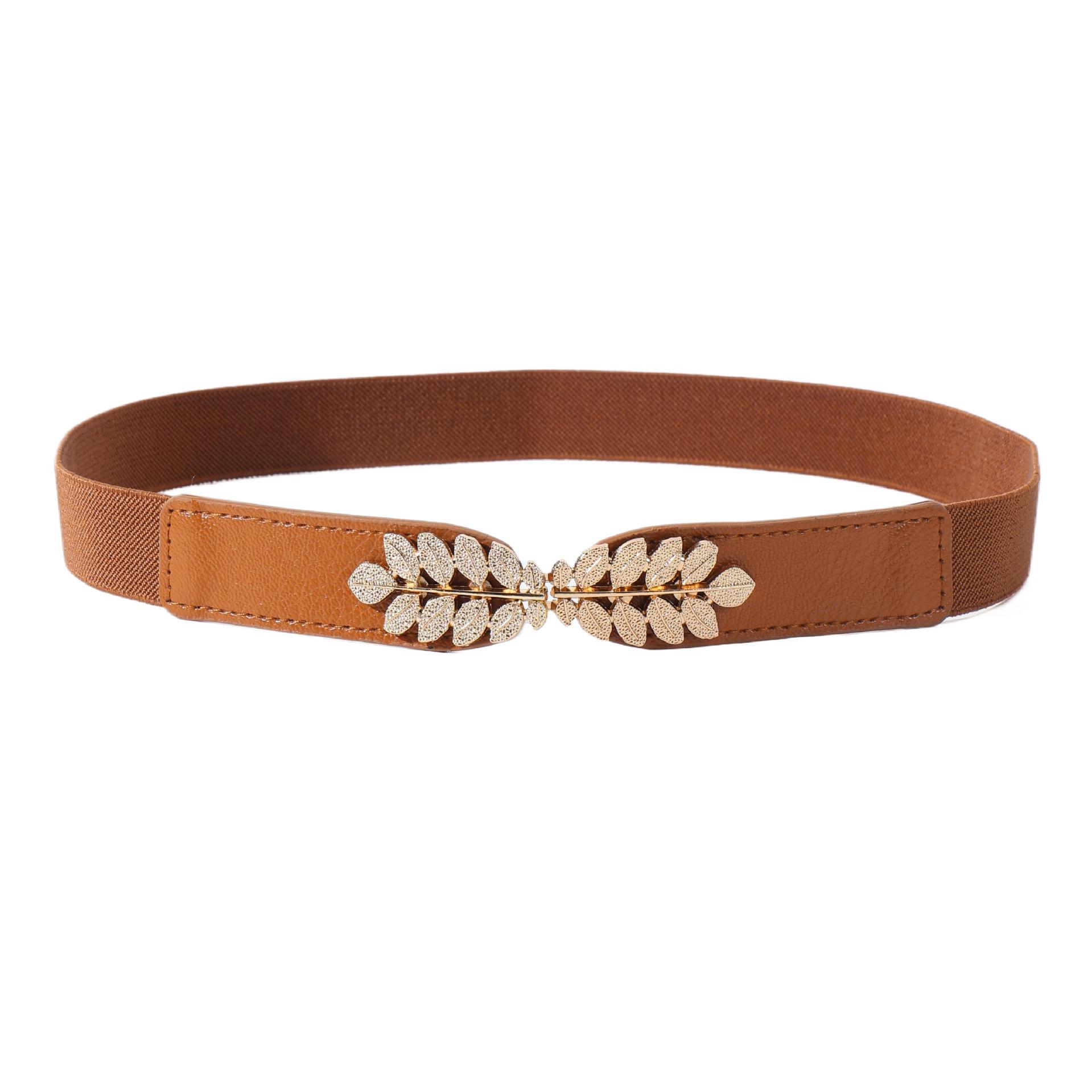 Женский тонкий кожаный эластичный пояс на талию для платьев и пальто верблюд