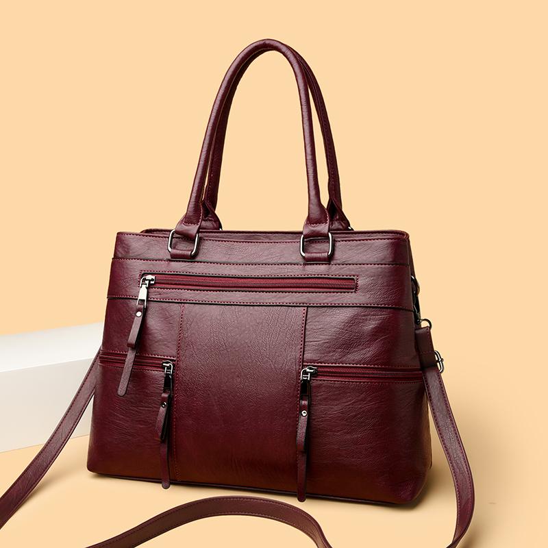 Elegant Handbag for Women High Quality Leather Top-Handle Bags Purse Ladies Shoulder Crossbody Bag Casual Tote