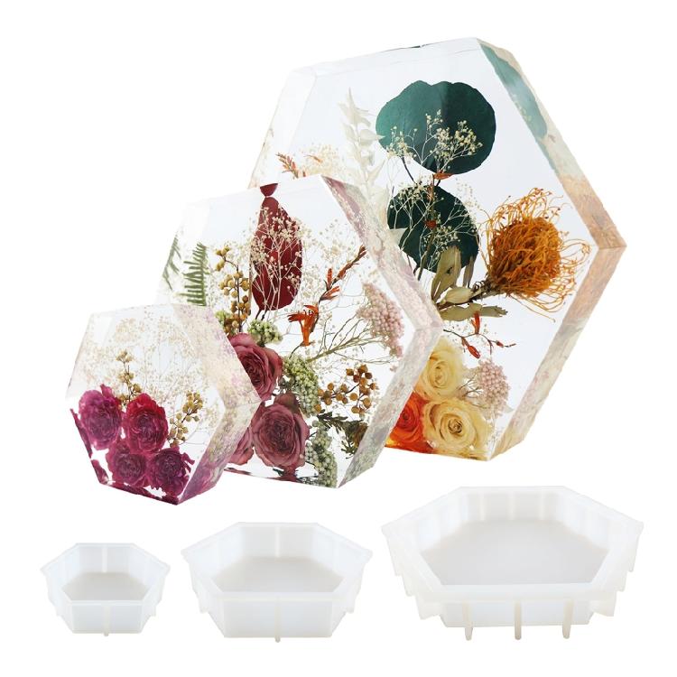 Upgrade Hexagonal Silicone Mold for Resin Casting Home Decoration Desktop Decor