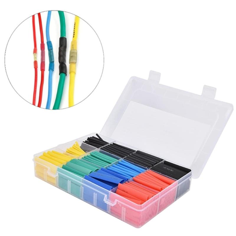 530/800Pcs Heat Shrink Tube Set Insulation Sleeving Wire Shrink Wrap for Wire Repairs Soldering Automotive Wiring