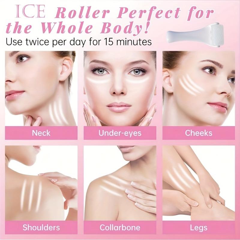 Facial Care Gel Ice Roller, Suitable for Face and Body, Ice/Hot Compress,, Lifts Face, Dark Circles, Reusable, Easy To Clean, Portable Ice Roller