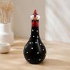 Chicken Flower Vessel with Rounded Body, Contrasting Dot Pattern, and Long Neck for Faux Florals, Office Desks, and Studies