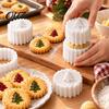 Pastry Embossing Mold Double-Sided Mooncake Press Mold, 2-in-1 Plastic Stamp, Christmas Homemade Dessert Tree Design Decorative Baking Tool