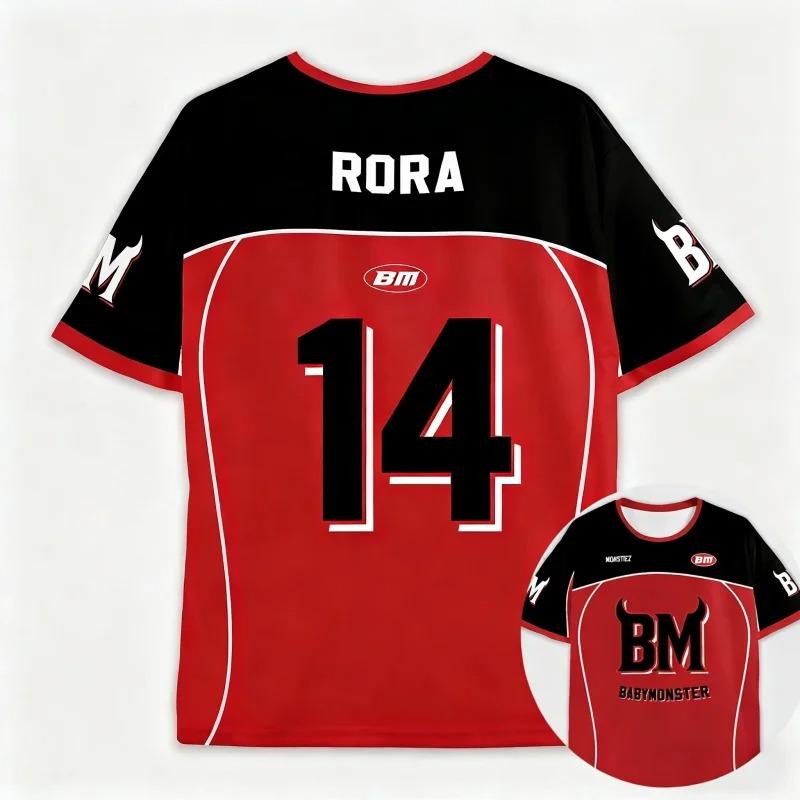 2026 New Y2K Fashion T-Shirt Men and Women BABYMONSTER Youth Round Neck Breathable Quick Drying Jersey Boy's Girl'