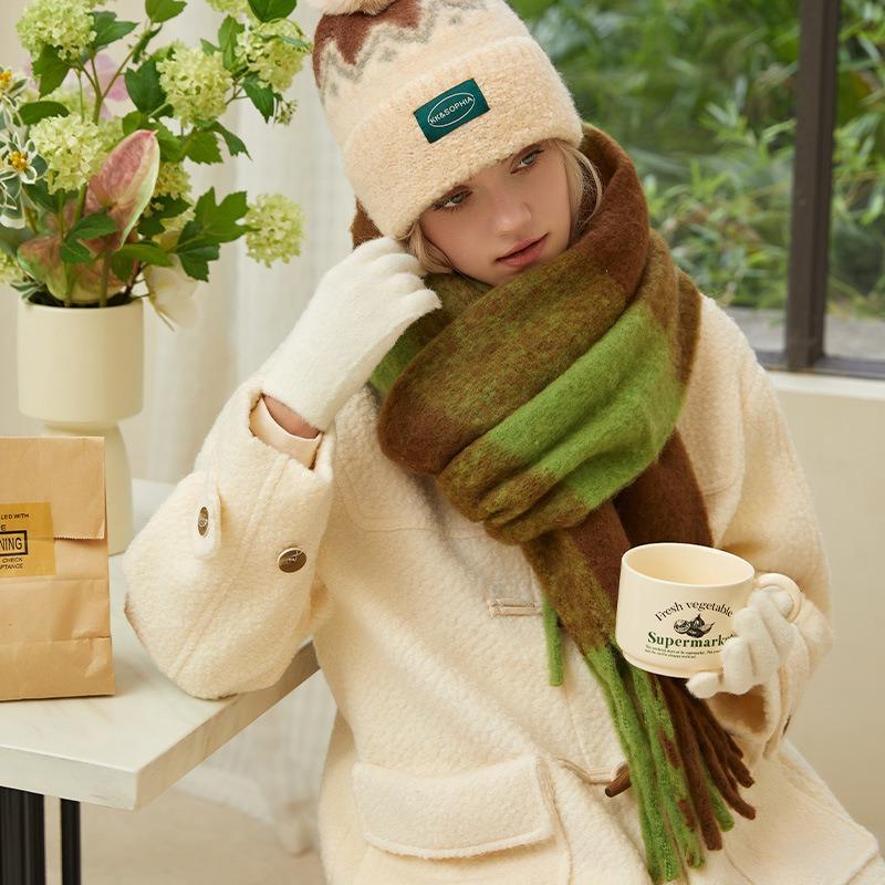 Winter new high-end thickened warm scarf Women's winter scarf Fashion commuting soft and comfortable scarf