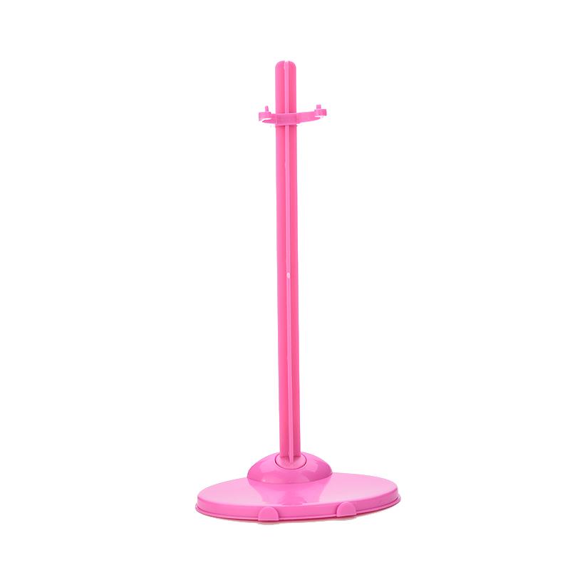 21.5cm 1/6 Dolls Stand Display Holder For Plastic Transparent Pink Hangers Stand Doll Dress Clothes Accessories 2 Colors