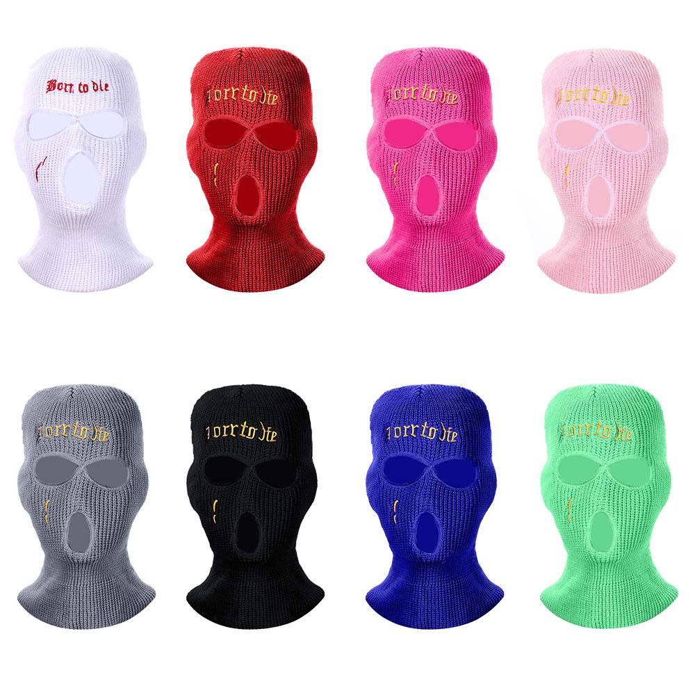 Men Women Thermal Knitted Full Face Cover Ski Mask Neck Warmer 3 Hole Balaclavas