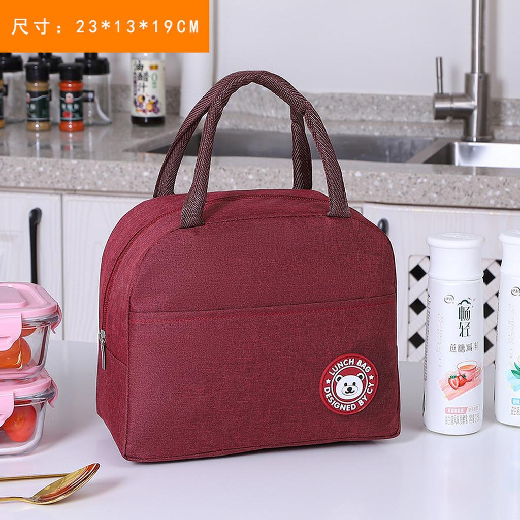 Insulated Lunch Bag Thermal Tote Bag Thick Aluminum Foil Cotton Lunch Box Bag for Workers