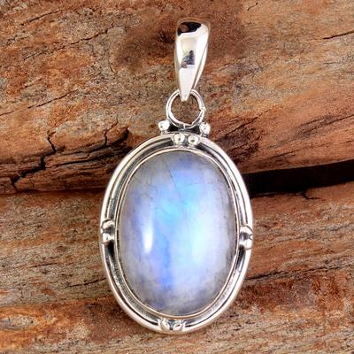 Mondstein Silberanhänger, Reiki-Anhänger, Silberschmuckanhänger, 925 Sterlingsilber Handgefertigter Schmuck, Geschenke für Sie