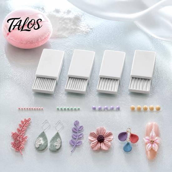 Nail Art Clay Press 4Pcs 3D Print Gel Ball Maker Tools, Bead Roller for Flowers, Polymer 2/3/4/5 Mm Sphere Shaper Tool Round Beads Earrings