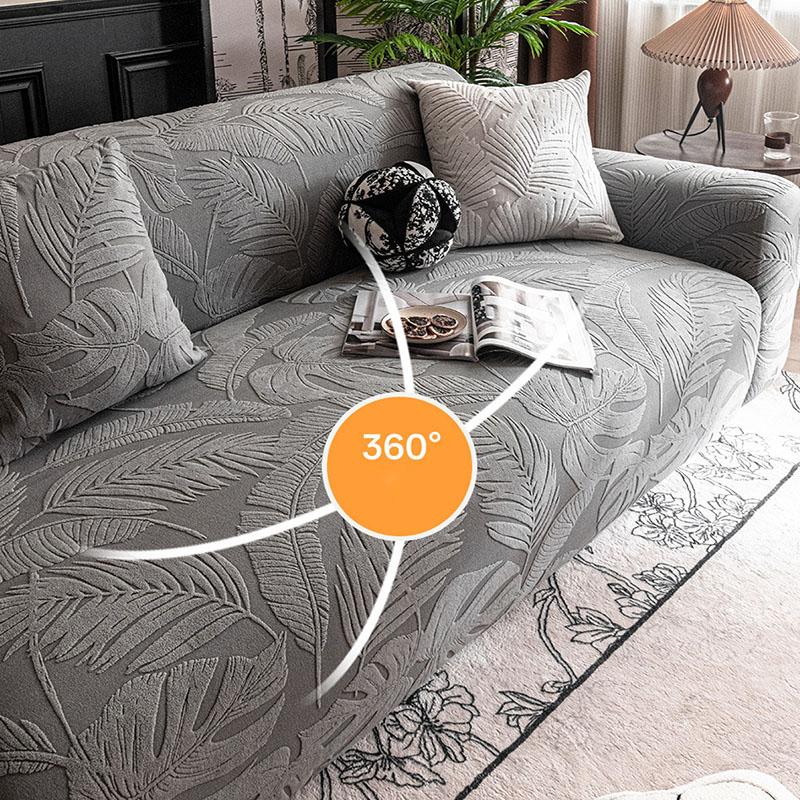 Premium Jacquard Velvet Elastic Sofa Cover All-Inclusive Stretch Couch Slipcover Solid Furniture Protector for Living Room