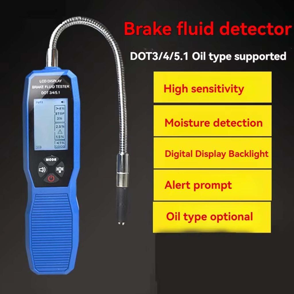 Automobile Brake Fluid Tester, Auto Oil Moisture Water Content Detector for Auto DOT3 DOT4 DOT5.1
