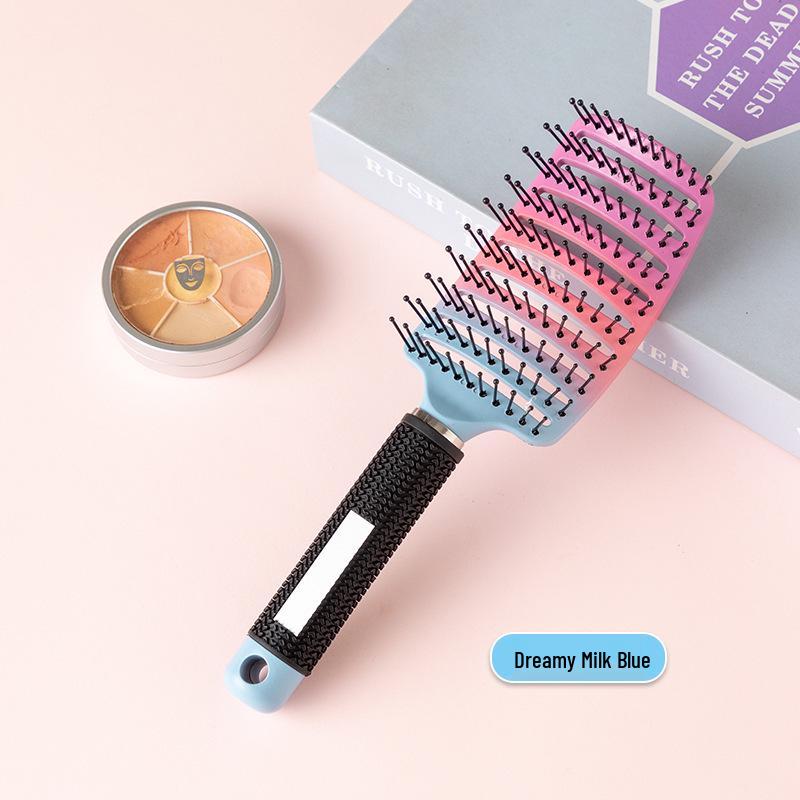 Women's Rib Comb for Root Volume & Styling: High Crown, Long & Curly Hair Massage, Large Curved Design.