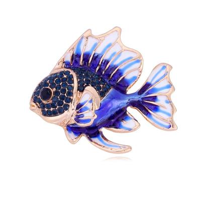Trendy Rhinestone Fish Brooches For Women Unisex Animal Pins Casual Party Jewelry Accessories Gifts Clothing Decoration
