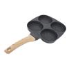 Aluminum 4 Cup Egg Frying Pan Non Stick Egg Cooker Pan Pancake Pan Easy Clean Wooden Handle For Gas Stove Induction Cookware