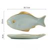 Ceramic Fish Plate Phnom Penh Green Creative Fish Shaped Porcelain Plate Household Salad Dessert Long Dish Kitchen Tableware