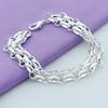 Silver Plated Three-Row Bracelet & Necklace Set - European & American Inspired Korean Style