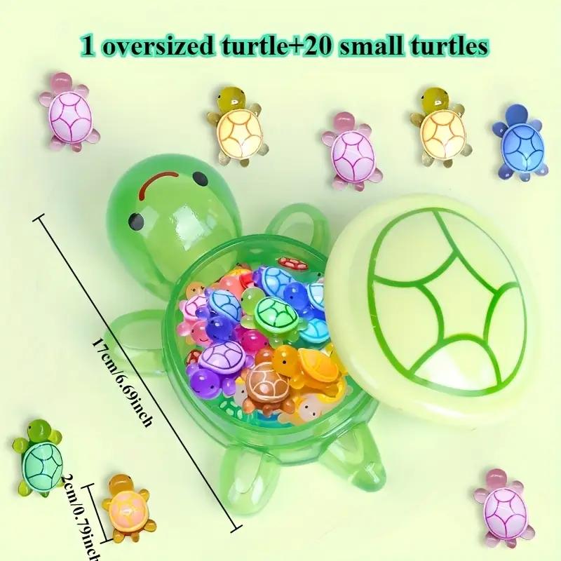 

1+ 20 pieces glow-in-the-dark resin turtle Big turtle can open lid bonsai decoration home statue ornament glow at night