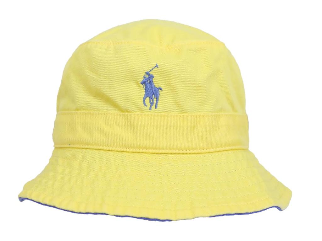 Polo Ralph Lauren and Pony Embroidered Cotton Twill Bucket Single Solid Sizes OASIS 01080282 Men's Women's Hat, Point, Color, S/M, YELLOW, [Used]