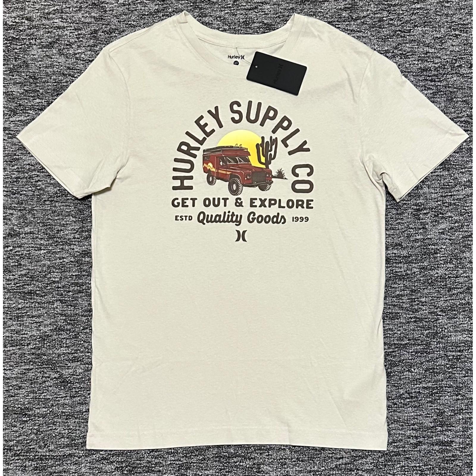 Hurley Mens Deserted Graphic Tee Get Out And Explore Bone Beige Shirt Small NEW XXXL