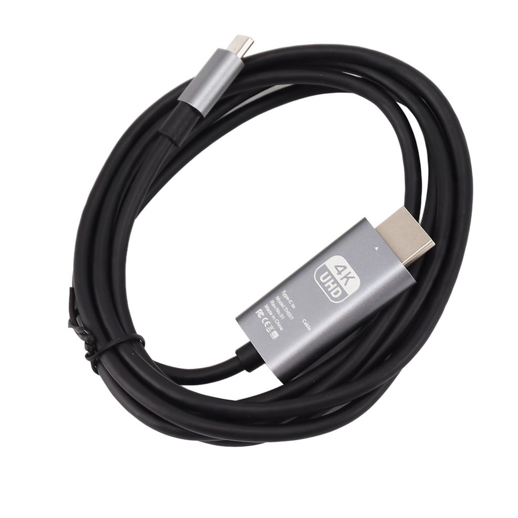 Type C to HD Multimedia Interface Cable 4K 30Hz Plug and Play UHD USB C to HD Multimedia Interface Adapter Cable