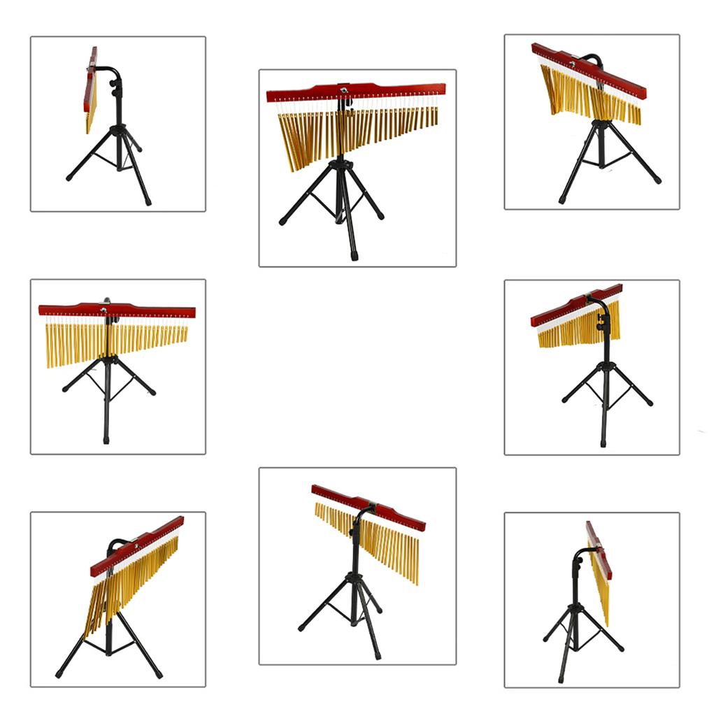 36 Bells Barchime Portable Single Row Bar Wind Chime Musical Percussion Instrument with Tripod and Percussion Stick