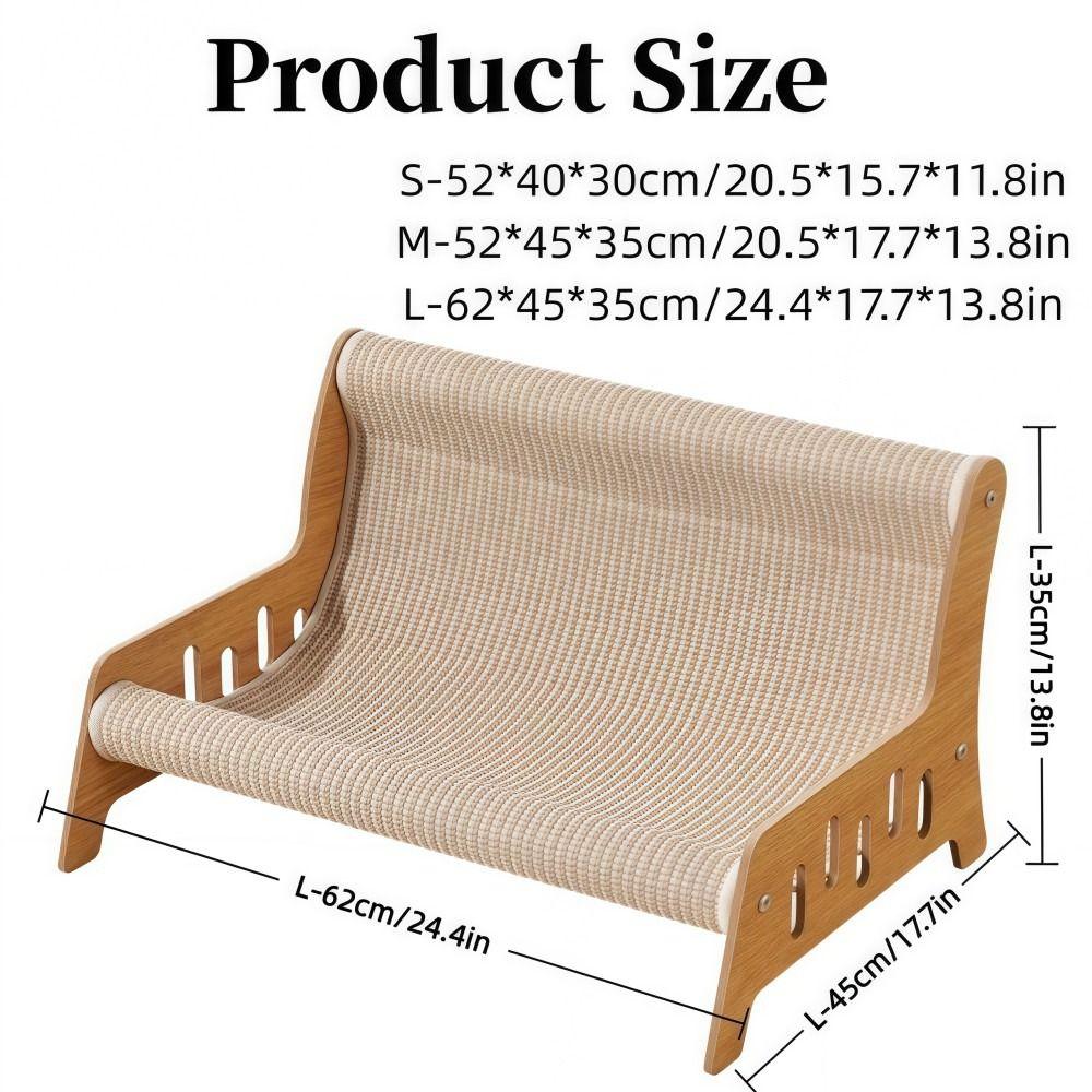 Fun 3 in1 Cat Play Chair Integrated Jute Blanket Cat Bed Wooden Wear Resistant Cat Sofa For Cat Playing/Sleeping