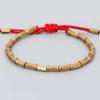Tibetan Buddhist Handmade Braided Long Copper Beads Lucky Rope Bracelet Bangles