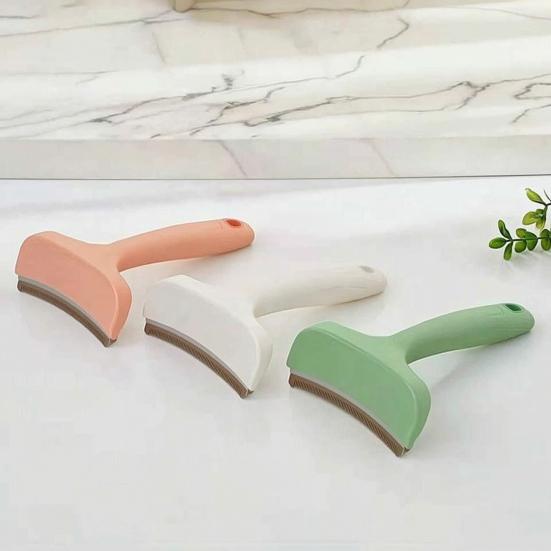 Curved Head Pet Comb Dense Teeth Deshedding Brush with Non-Slip Handle Gentle Pet Grooming Brush for All Coat Types Dogs Cats