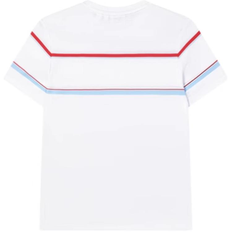 FILA Emerald Series Striped Round Neck Casual Letter Short Sleeve T-Shirt Women T-Shirts White F11W434105F-WT