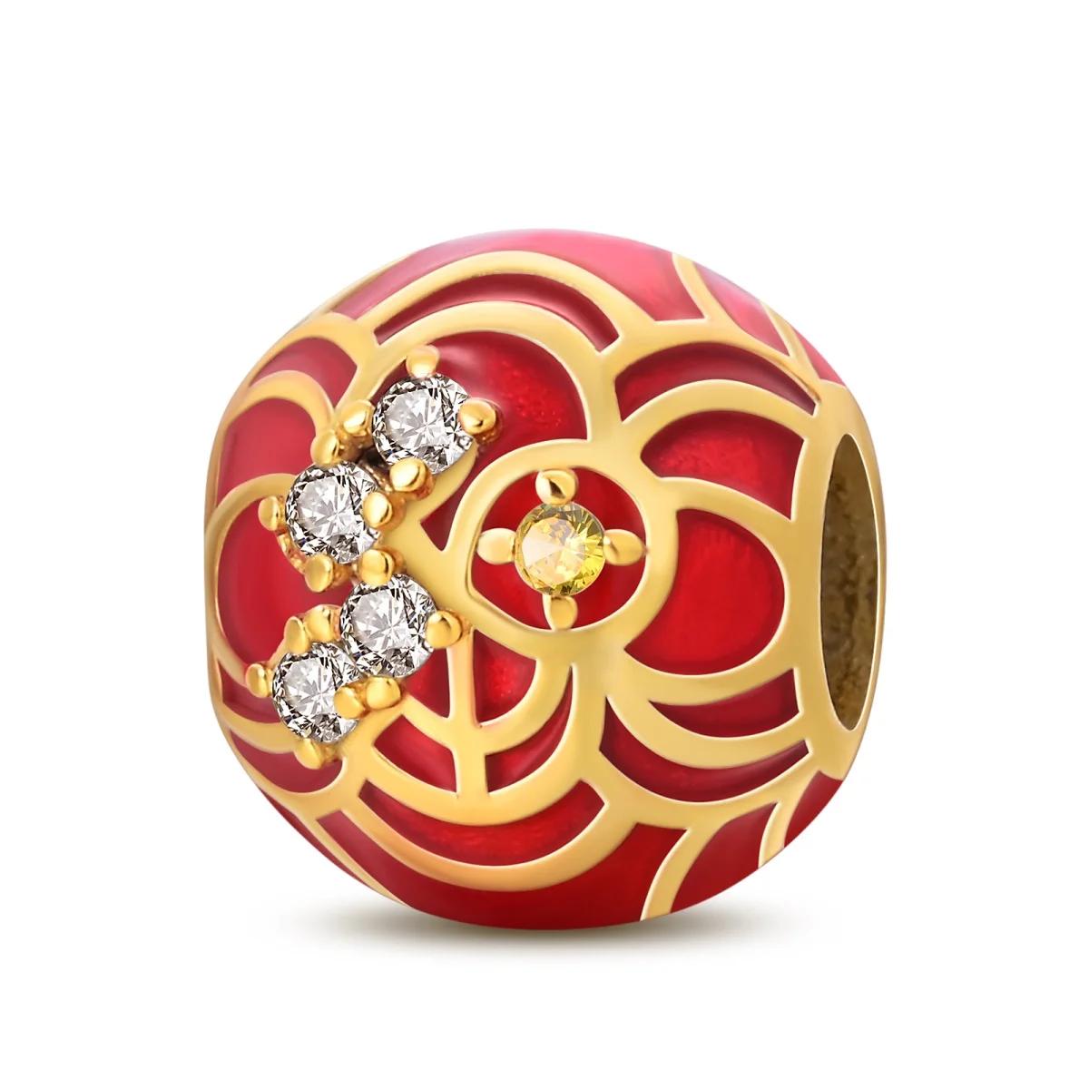 

Charm Bead Charms Authentic copper Plated Red Bead Charms New Year Bead Charms Compatible With Bracelets Diy Fine Gift Women Delicate Jewellery Access