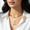 Trendy Simple Stackable Double Layer Gold Cross Necklace