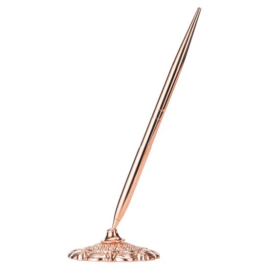 Base portapenne da scrivania in metallo vintage, accessorio per cancelleria da ufficio