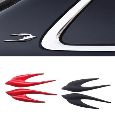 Logo in metallo per auto Sicurezza Piastra con foglia di rondine Logo Estensione tridimensionale 3D Logo ad asse lungo Etichetta laterale decorativa per personalità