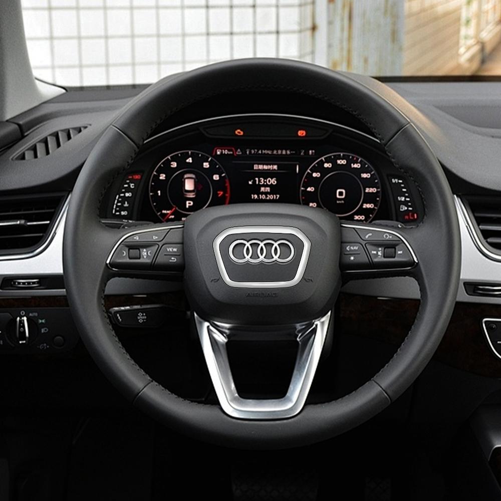 For Audi 8P 1PC Car Style Steering Wheel Center Logo Cover Sticker Decoration For AUDI A6L Q7 Q3 Q5 A7 2005-2024 A5 A3 A4L A8L 2005-2016 A8