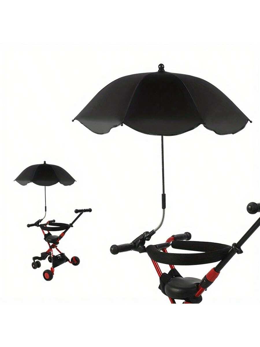 UV Protection Baby Stroller Umbrella With Clamp Universal Sunscree Rainproof Stroller Covers Umbrella Baby Stroller Accessories чёрный