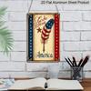 2D Flat, 1pc Patriotic Metal Sign - God Bless America Wall Art with Stars Feathers Design, 8x12 Inch Rustic Aluminum Sign for 4th of July Outdoor