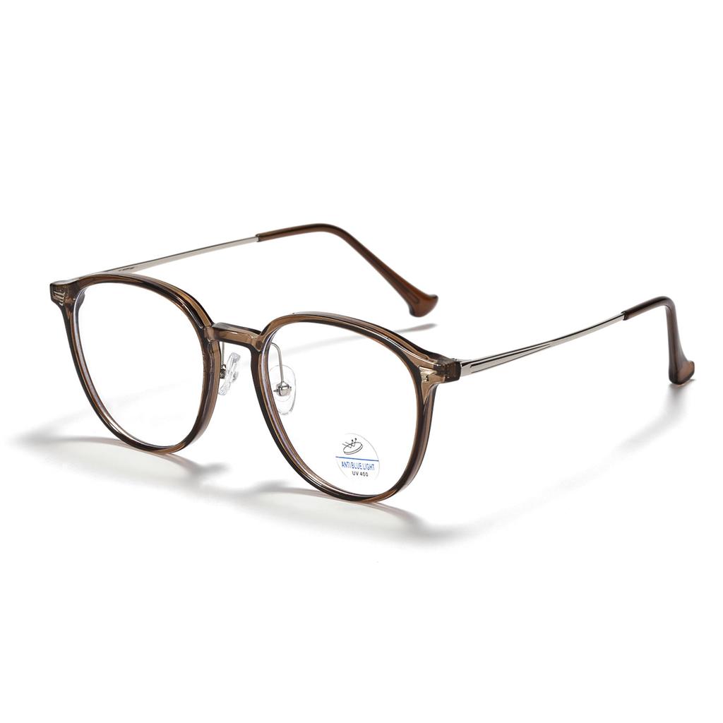 Round Glasses 9301 Glasses Women'S Retro Semi-Metal Frame Men'S Flat Glasses