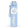 1PC Hibiscus Flower Line Drawing 750ml Color Plastic Sports Water Bottle Leakproof Flip Straw Lid Suitable for Sports Office Home Use